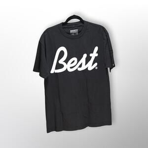 Breezy Excursion Black Graphic Tee — Men's Large, Streetwear, Good Condition